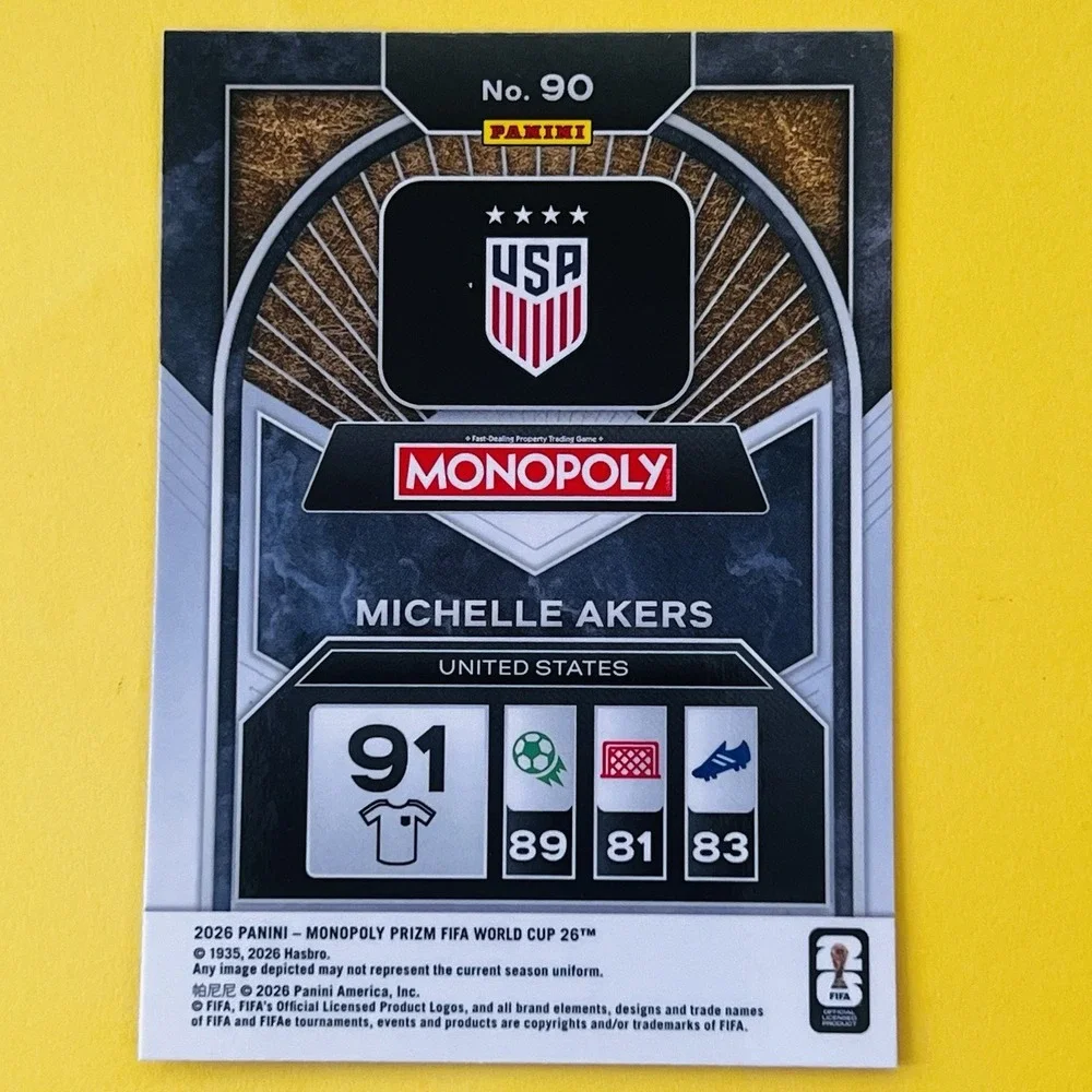 2026 Panini Prizm Monopoly FIFA World Cup Michelle Akers #90 United States Base